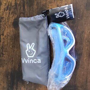Vinca Blue Kids Swim Goggles with Case – UV Protection & Anti-Fog – Youth Size –